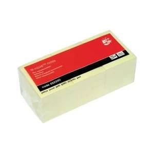 Image of 5 Star Office Re Move Notes Repositionable Pad of 100 Sheets 38x51mm Yellow Pack of 12