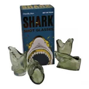Image of Set of 4 Shark Design Shot Glasses