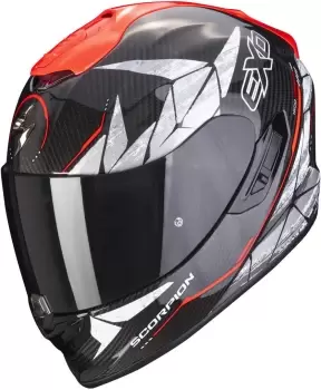 Image of Scorpion EXO-1400 Air Carbon Aranea Helmet, black-red, Size 2XL, black-red, Size 2XL