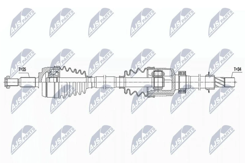 Image of NTY NPW-RE-188 Drive shaft Automatic Transmission, Front Axle Right Drive Shaft (13)