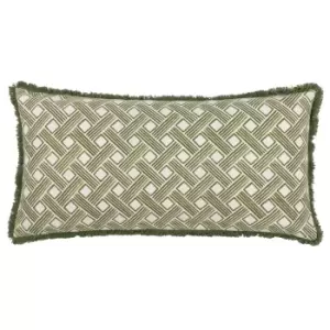 image of Alexa Rectangular Cushion Olive, Olive / 30 x 60cm / Polyester Filled