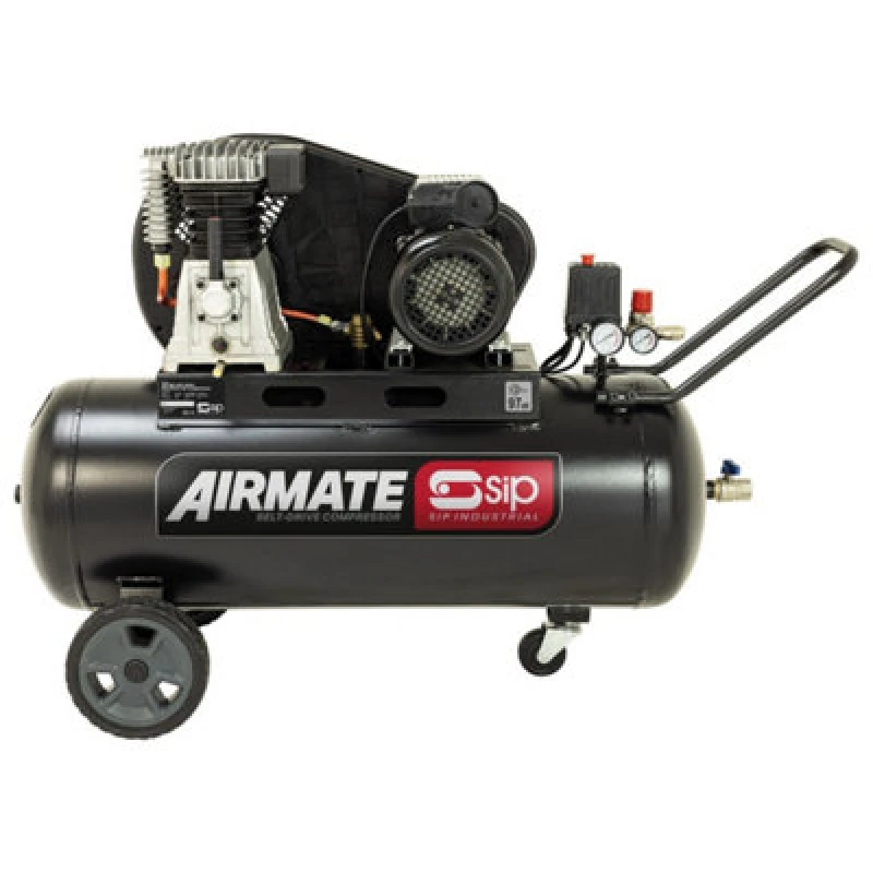 Image of Sip Bd 3Hp 100 Litre Belt Drive Compressor - L46 X W120 X H85cm - Black