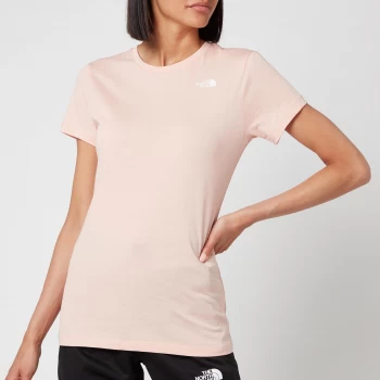 Image of The North Face Womens Simple Dome Short Sleeve T-Shirt - Evening Sand Pink - L
