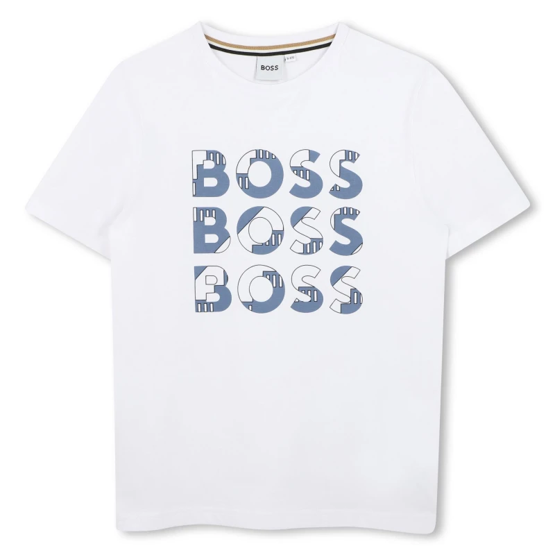 Image of Boss Chest Logo Tee Juniors Regular Fit T-Shirts 4 Yrs White 59722401135