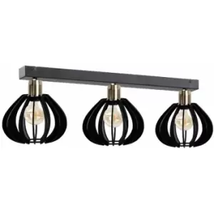 image of Keter Gemma Ceiling Spotlight Bar Black, Gold, 60cm, 3x E27