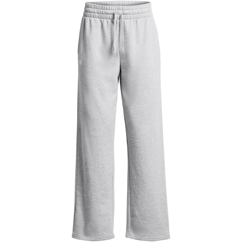 Image of Under Armour Ua Rival Flc Straight Pant Joggers Womens Open Hem Fleece Jogging Bottoms 8 (XS) Grey 67031502310
