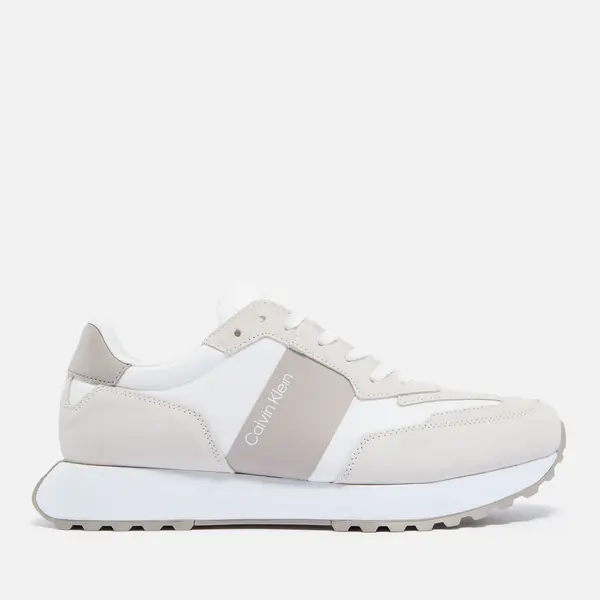 Image of Calvin Klein Mens Nubuck Running-Style Trainers - UK 8 White Trainers male HM0HM00497 8