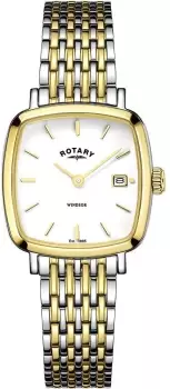 image of Rotary Watch Windsor Cushion Ladies - White