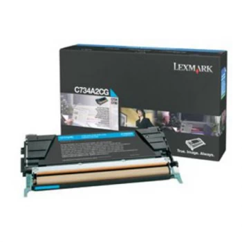 image of Lexmark C734A2CG Cyan Laser Toner Ink Cartridge