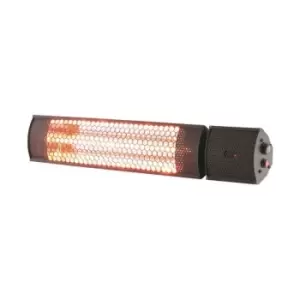 image of 2kW EQ Heat Electric Bar Patio Heater Black With Remote Control