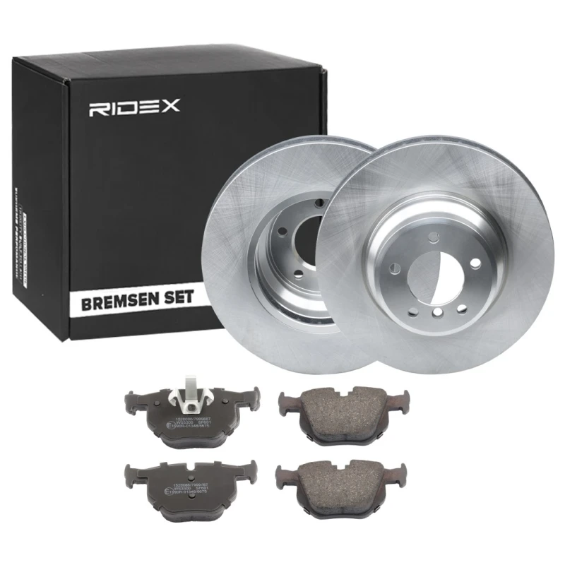 Image of RIDEX 3405B1460 Brake disc and pads set Rear Axle Brake Set,disc brakes (3405)