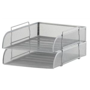 Image of Mesh Front Load Letter Tray Foolscap Silver