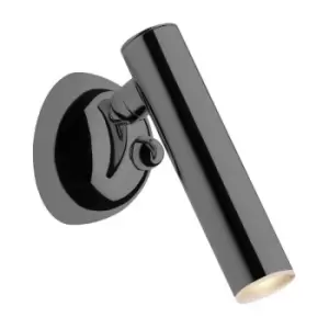 image of Zumaline Loya Integrated LED Reading Light, Pearl Black, 3000K, 450Lm