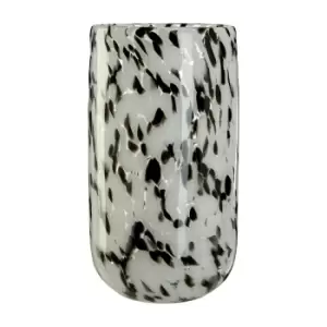 image of 32cm Grey and Black Speckled Glass Vase