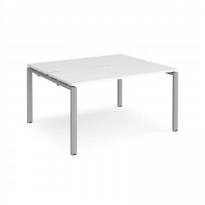 image of Adapt II Back to Back Desk s 1400mm x 1200mm - Silver Frame White top