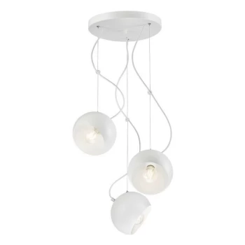Image of Lamkur Lighting - Inez Cluster Pendant Ceiling Light White, 3x E27