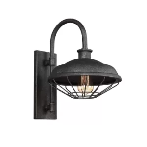 Image of Lennex 1 Light Indoor Dome Wall Light Grey Metal, E27
