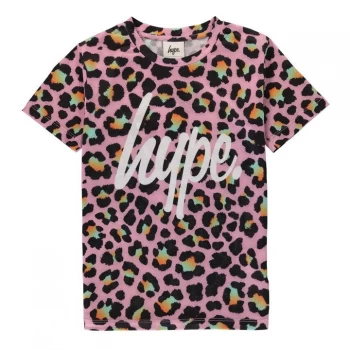 Hype Pink Disco Leopard Kids T-Shirt - Pink