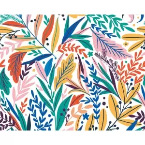 Origin Murals Patterned Leaves Multi Bright Wall Mural - 3.5m x 2.8m