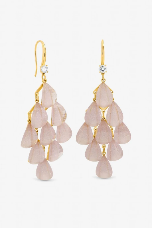 Image of Jon Richard Womens Gold Plated & Purple Droplet Earrings Gold Female One Size