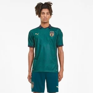 PUMA Italia Mens Third Replica Jersey, Ponderosa Pine/Peacoat, size Small, Clothing