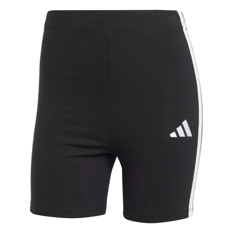 Image of adidas Essentials 3 Stripe Biker Shorts Womens Black/White female XS (4-6)