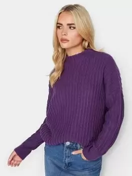 Image of PixieGirl Petite Ribbed Funnel Neck, Purple, Size 16-18, Women