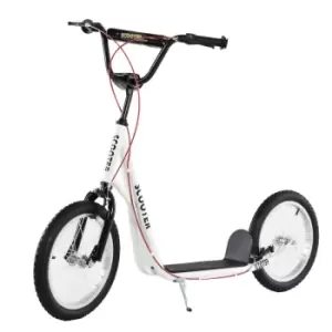 Image of 90-96cm Kids Kick Scooter w/ Adjustable Handlebar Inflatable Wheels White - Homcom