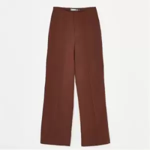 Image of Missguided Petite Seam Front Wide Leg Trousers - Brown