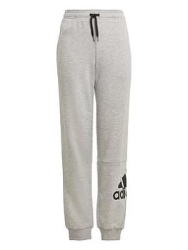 Image of adidas Boys Junior B Bl FT Cuffed Pant - Grey/Black, Grey/Black, Size 11-12 Years
