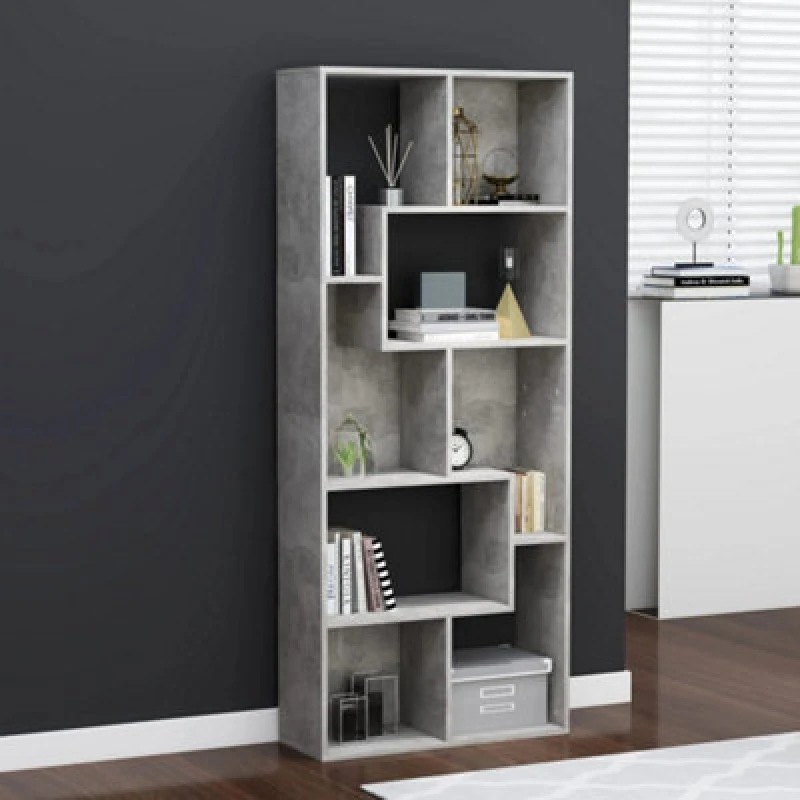 Image of VIDAXL Vidaxl - Book Cabinet Concrete Grey 67x24x161cm Engineered Wood 8719883915838