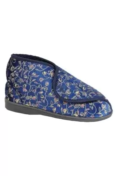 image of Geraldine Touch Fastening Floral Bootee Slippers