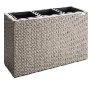 Poly Rattan Planter Cream 83x30.5x60cm