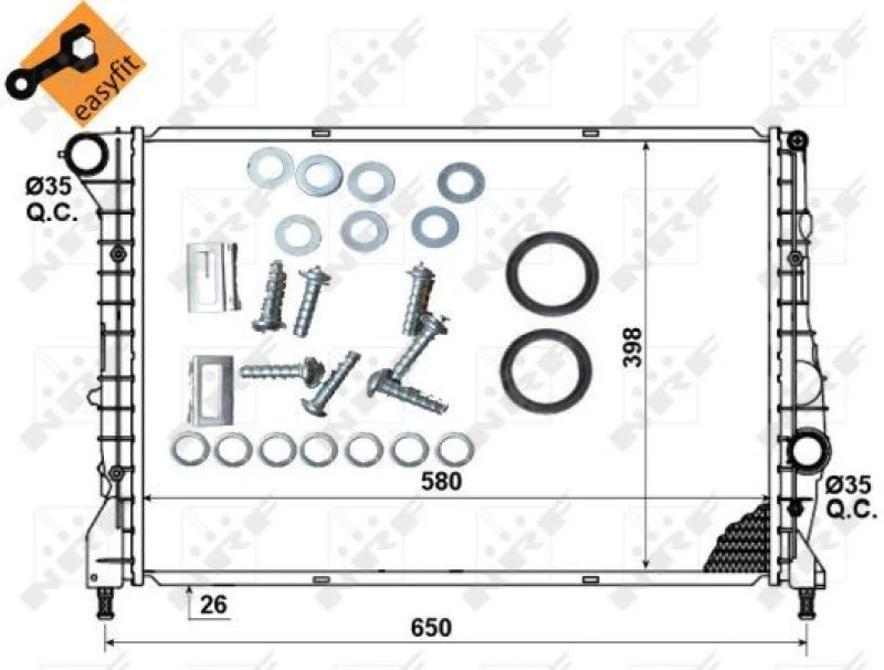 Image of NRF 53238 Engine radiator Brazed cooling fins, Aluminium Aluminium Radiator,engine cooling (470)
