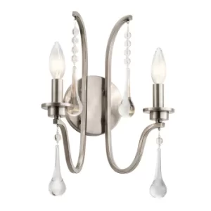 Image of Kichler Karlee 2 Light Wall Light Classic Pewter