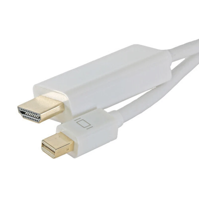 Image of Cablenet Cablenet 1m Mini DisplayPort Male - HDMI 1.4b Male 1080p White PVC Cable 32-2401