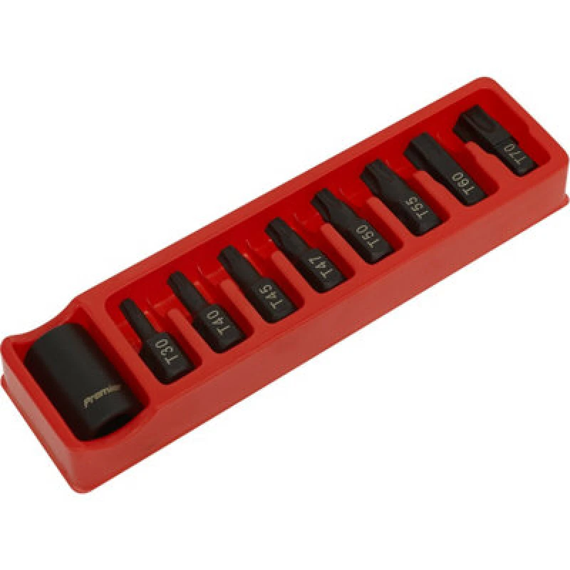 Image of Loops 9 Piece Impact Socket Bit Set - Bit Holder - 1/2" Sq Drive - TRX-Star - Chromoly Multi
