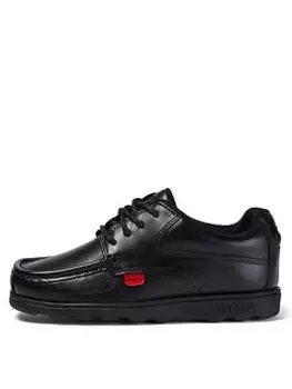 Image of Kickers Fragma Lace Up School Shoes - Black, Size 6 Older
