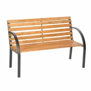 image of Tectake Garden Bench 2-seater In Wood (119.5X 62X83cm) Brown