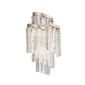 image of Mont Blanc 3 Light Wall Sconce MODERN Leaf, Venetian Glass