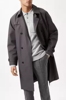 Image of Mens Twill Double Breasted Trench Coat