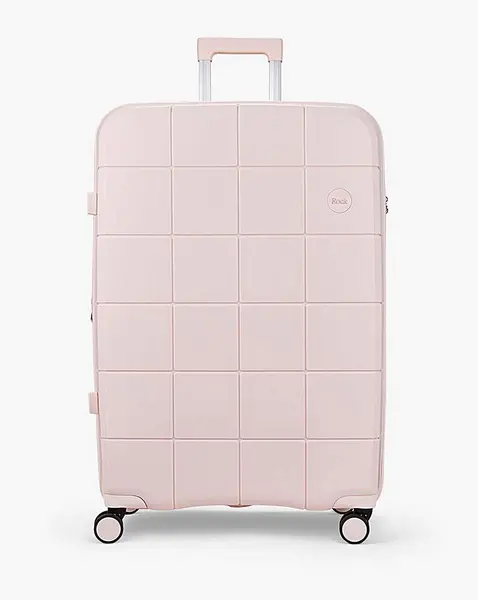 image of Rock Luggage Pixel EA49501 8 Wheel Hardshell Large Pastel Pink Suitcase