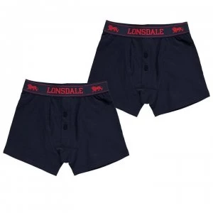 image of Lonsdale 2 Pack Boxers Junior - Navy/Bright Red