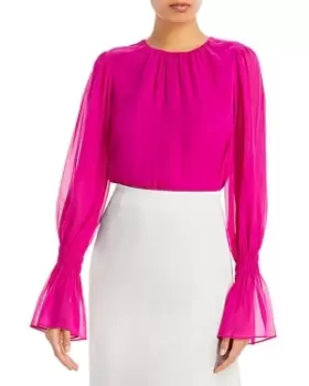 Frame Shirred Cuff Blouse