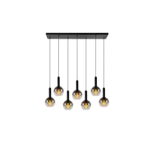 image of Marius Modern Bar Pendant Light - 7xE27 - Black