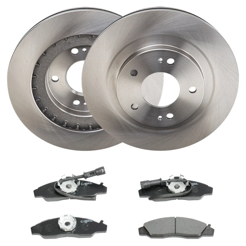 Image of RIDEX 3405B2567 Brake disc and pads set Front Axle, Brake Disc Type: Vented, incl. wear warning contact Brake Set,disc brakes (3405)