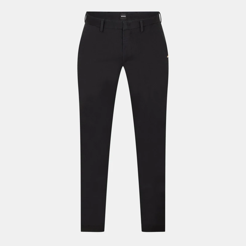 Image of Boss Mens Kaito1 Black Mid Rise Zip Fly Slim Fit Trousers Black male 46 (56)