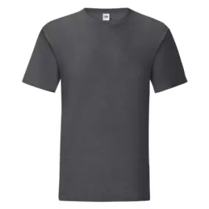 image of Fruit Of The Loom Mens Iconic T-Shirt (L) (Dark Heather)