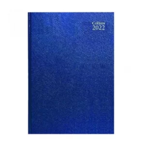 Image of Collins A5 Desk Diary Day Per Page Blue 2022 52.60-22