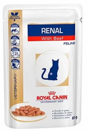 image of Royal Canin Renal with Beef Cat Food 12 x 85g